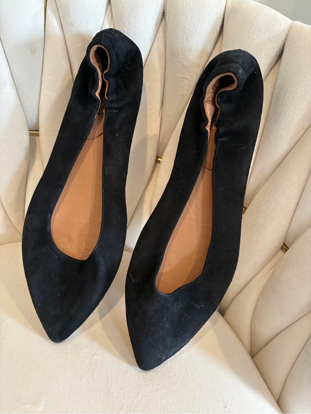 Cordani Black Pointed Toe Ballet Flats